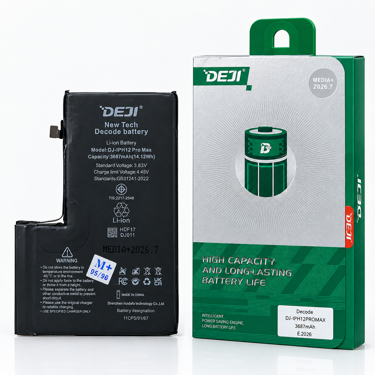 باتری موبایل دجی(Deji Diagnosable)مدل -IPH12promax ظرفیت 3687میلی آمپر ساعت